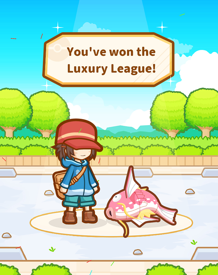 Pokemon Magikarp Jump - You've won the Luxury League!