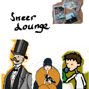 Another square image is on offer. An illustration each of Billy, Saxon, and C Chris, all writers for the Sneer Campaign has been copy/pasted together. Above them, it says Sneer Lounge. There is a little paste of tiny instax camera photos up in the corner meant to be decor.